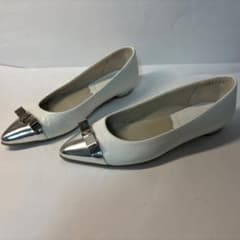☆美品 GINZA Kanematsu メタリックリボン ポインテッドトゥのサムネイル