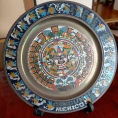 メキシコ土産 アステカ暦 カレンダー 金属皿 飾り皿 - メルカリ