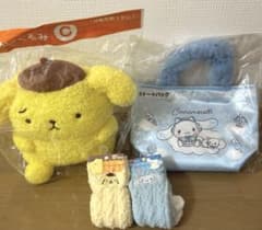 신품 미개봉 산리오 히트 쿠지 4점 세트 폼폼푸린 봉제 인형 등
