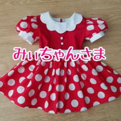 【みぃちゃんさま】スカラップ襟 赤ドット ミニ ワンピースのサムネイル