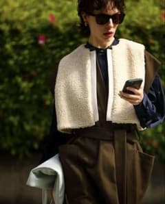 極美品　2023SS SACRA リネンコットンバスケットロングジレ 極美品 2023SS SACRA リネンコットンバスケットロングジレ