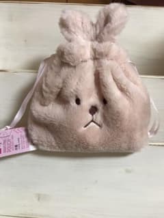 新品タグ付　ダイソー　うさぎ　巾着　ピンクのサムネイル