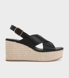 CHARLES & KEITH クロスストラップ エスパドリーユ サンダル