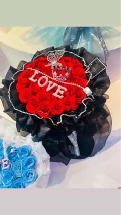 造花バラブーケ 赤 LOVE クラウン 記念 日 プレゼント 造花バラブーケ 赤 LOVE クラウン 記念 日 プレゼント - メルカリ