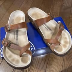 に*こ様 BIRKENSTOCK マヤリ レザーサンダル ブラウン 38 24.のサムネイル