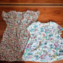 女の子 半袖　ワンピース 2枚セット 90サイズのサムネイル
