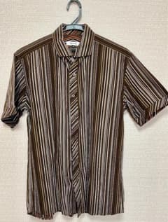 ofuon ブラウンストライプ 半袖シャツ 丈：約75cm コットン100%のサムネイル