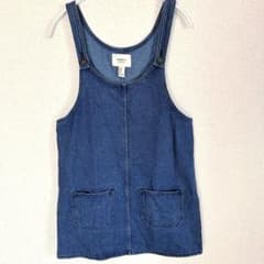 FOREVER 21 デニム サロペット ワンピース Sサイズ 濃紺 ミニ丈