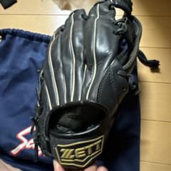 ZETT 軟式グローブ 黒 スラッガー袋付きのサムネイル