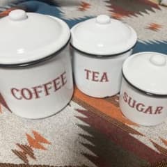 ホーロー キャニスター 3点セット COFFEE TEA SUGARのサムネイル