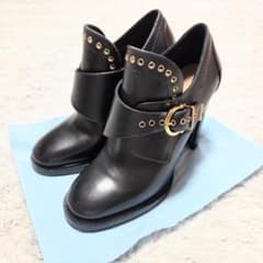 サルバトーレフェラガモ　ブーティ　ブーツ　パンプス　黒ブラック　シングルモンク サルバトーレフェラガモ ブーティ ブーツ パンプス 黒ブラック