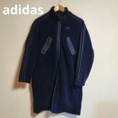 adidas 리버시블 보어 롱 코트 지퍼 업 남녀 겸용 M 감색