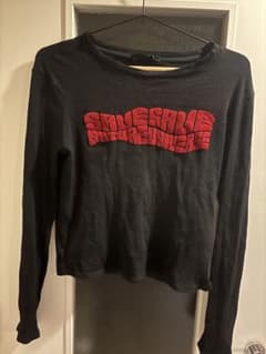 Y2K Desigual 長袖リブカットソー ブラック ロゴ刺繍のサムネイル