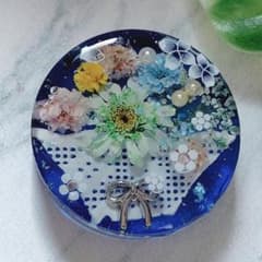 89. 푸른 꽃다발 핸드메이드 레진 액세서리