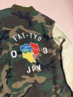 美品 FAT カモフラ スーベニア スタジャン カウレザー 迷彩 ベトジャン 