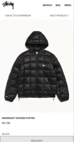 Stussy ダウンジャケット ブラックのサムネイル