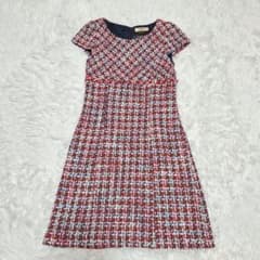 マーリエパーエフデ　ツイードワンピース　イタリアポンテトルト社ツイード　日本製