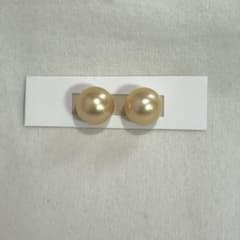 白蝶真珠 12.1ミリ 濃金 大珠 パールピアス K18YG 南洋真珠 12mm 