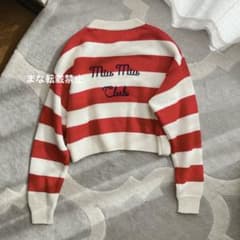 Miu Miu striped sweater ボーダー ニット - メルカリ