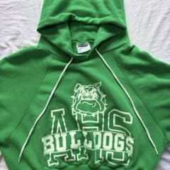 Hanes AHS BULLDOGS パーカー グリーン ショート丈のサムネイル
