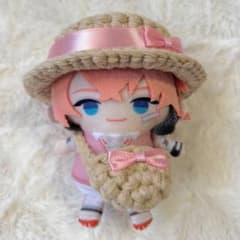 【ピンク】カンカン帽 ポシェット セット にじぱぺっと ぬい服 10cmのサムネイル