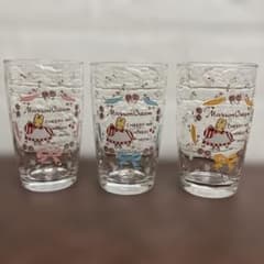 マロンクリーム グラス 3点セット 89年製 昭和レトロ 当時もの