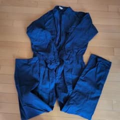 Wenaas ワッペン付 半袖 つなぎ 54 6L 7L 5XL 6XL 青 ブルー オールインワン BIG ビッグサイズ 大きいサイズ 作業着 USA古着