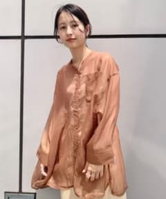 シャイニーシフォンビッグシャツ/シアーシャツ/透けシャツのサムネイル