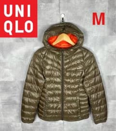 美品 ユニクロ ダウン ジャケット パーカー レディース M ダウン90%のサムネイル