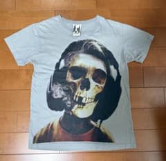 スカル ヘッドホン グラフィック Tシャツ 半袖