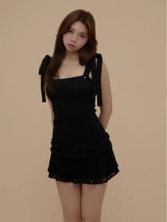 ANDMARY Ameria lace mini dress black - メルカリ