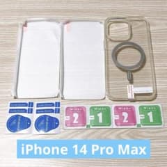 iPhone 14 Pro Max ケース クリア 保護フィルム2枚