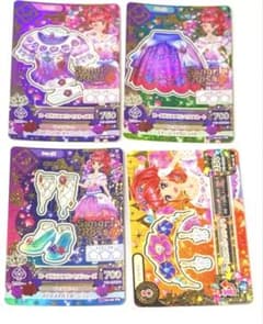 アイカツ 初代DCD ローズガラスプリンセスコーデ 4枚セット フルコーデ
