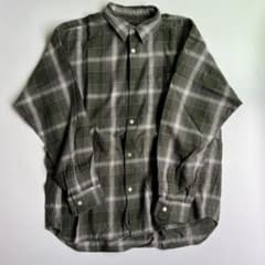 BEAMS ビッグサイズ　チェックシャツ　グリーン　Sサイズのサムネイル