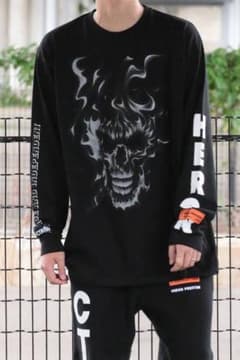 HERON PRESTON L/S T-SHIRT スカル ヘロンのサムネイル