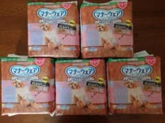 ユニチャーム マナーウェア 女の子用　SSサイズ　38枚入り×5袋のサムネイル