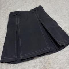 y2k ✨ バーバリーブルーレーベル デニム フレアスカート スモッキング加工 人気✨ バーバリー ブルーレーベル デニム フレアスカート グレー M