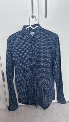 ZARA 長袖シャツ リーフ柄 スリムフィット Sサイズのサムネイル