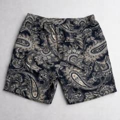 CAMBIO ペイズリー柄ハーフパンツ ブラック L