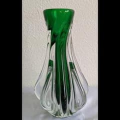 D壁 【極美品】琉球ガラス 特大 吹きガラス 花瓶 コバルトブルー 泡