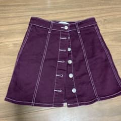 FOREVER 21 フロントボタン ミニスカート パープルのサムネイル