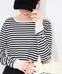 美品【スローブイエナ】ストライプ長袖カットソー FREEサイズのサムネイル