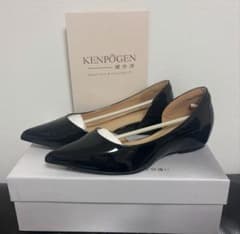 【新品】KENPOGEN 健歩源 ポインテッドトゥ フラットシューズ 黒 お値下げ☆【新品】KENPOGEN健歩源 ポインテッドトゥ フラットシューズ