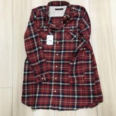 ハム子様専用☆Right-onタグ付きチェックシャツワンピース膝上丈のサムネイル