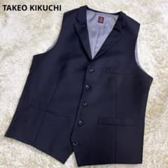 美品/XL】タケオキクチ シルク混 ジレ 赤タグ スーツベスト フォーマル