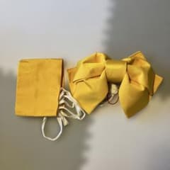 子供用 結び帯 作り帯 イエロー 丸文様のサムネイル