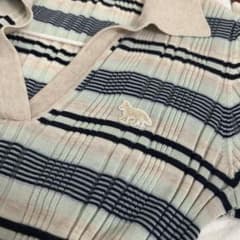 Maison Kitsune リブニット ポロシャツ ボーダー Maison Kitsune リブニット ポロシャツ ボーダー - メルカリ