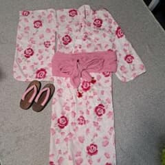 子供用 浴衣 兵児帯 下駄 セット 130cmのサムネイル