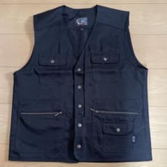 多機能 フィッシングベスト ブラック　作業服ベストのサムネイル