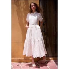 Estella.K Isabel Lace Belted Dress White - メルカリ